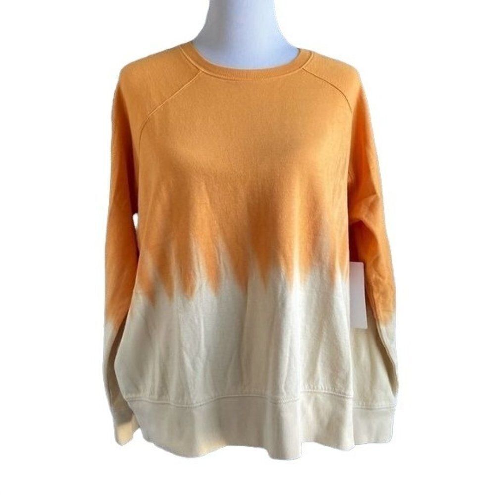 Athleta Plus Size Sundown Dip Dye Sweatshirt Abyssinian Yellow 1X